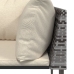Set de muebles de jardín 3 pzas y cojines ratán sintético gris