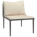 Set de muebles de jardín 3 pzas y cojines ratán sintético gris