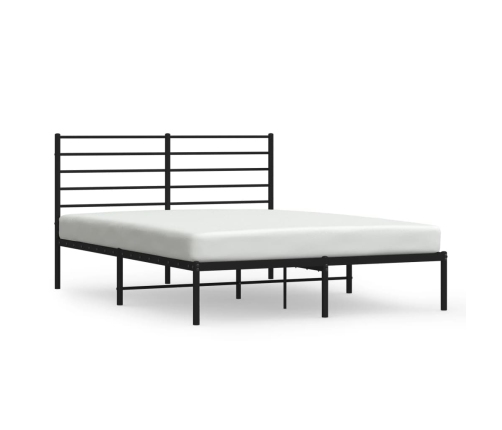 Estructura cama sin colchón con cabecero metal negro 120x190 cm