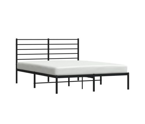 Estructura cama sin colchón con cabecero metal negro 120x190 cm