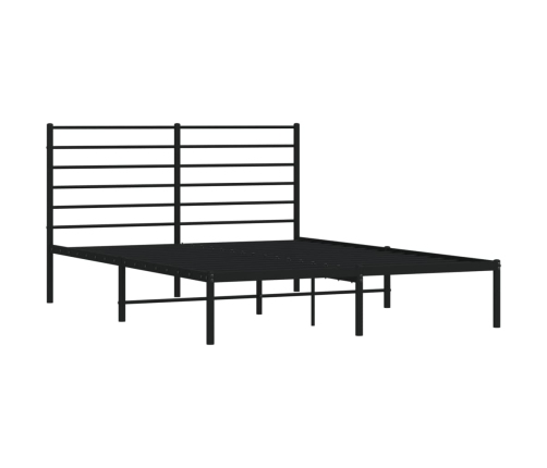 Estructura cama sin colchón con cabecero metal negro 120x190 cm