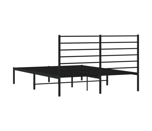 Estructura cama sin colchón con cabecero metal negro 120x190 cm