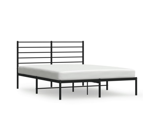 vidaXL Estructura de cama con cabecero metal negro 120x200 cm