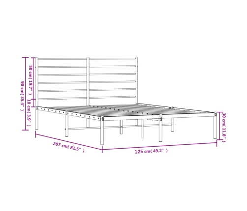 vidaXL Estructura de cama con cabecero metal negro 120x200 cm