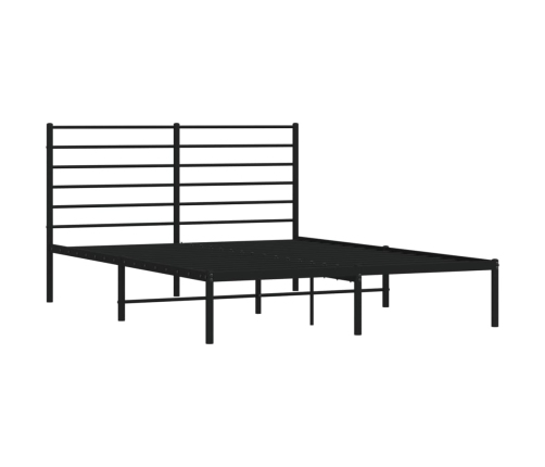 vidaXL Estructura de cama con cabecero metal negro 140x200 cm