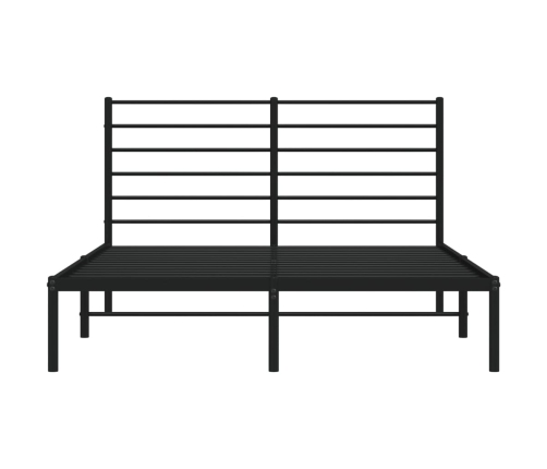 vidaXL Estructura de cama con cabecero metal negro 140x200 cm