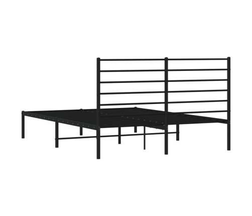 vidaXL Estructura de cama con cabecero metal negro 140x200 cm