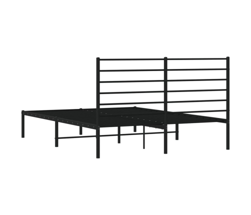 Estructura cama sin colchón con cabecero metal negro 150x200 cm