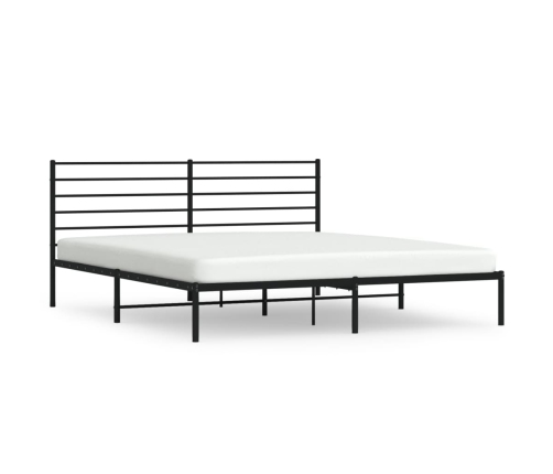 Estructura cama sin colchón con cabecero metal negro 183x213 cm