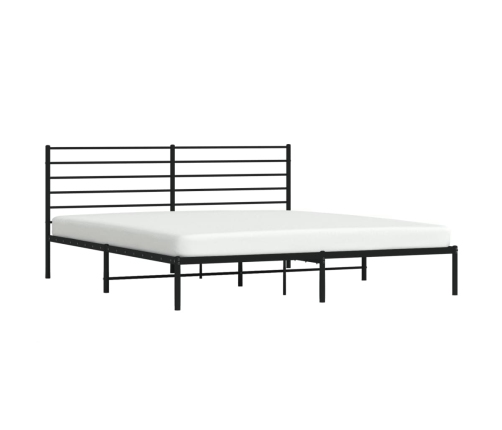 Estructura cama sin colchón con cabecero metal negro 183x213 cm