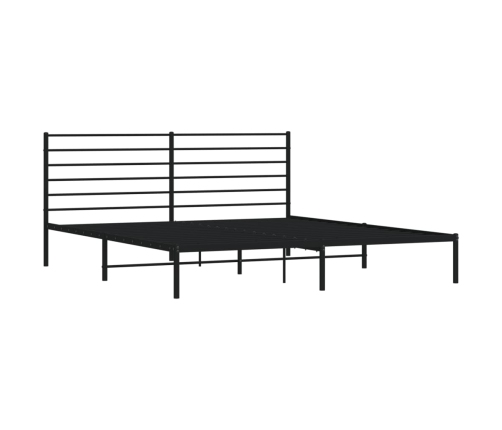 Estructura cama sin colchón con cabecero metal negro 183x213 cm