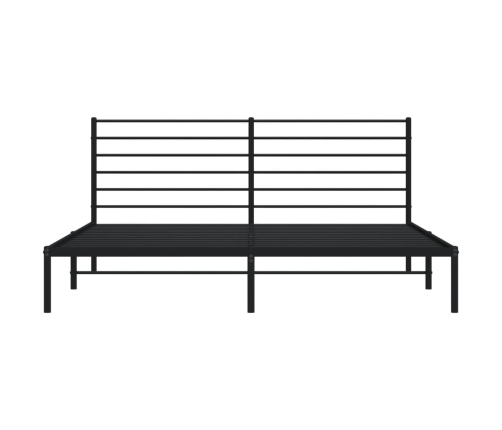 Estructura cama sin colchón con cabecero metal negro 183x213 cm