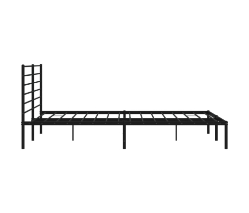 Estructura cama sin colchón con cabecero metal negro 183x213 cm