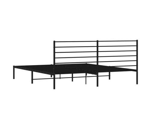 Estructura cama sin colchón con cabecero metal negro 183x213 cm