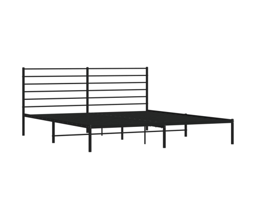 Estructura cama sin colchón con cabecero metal negro 193x203 cm