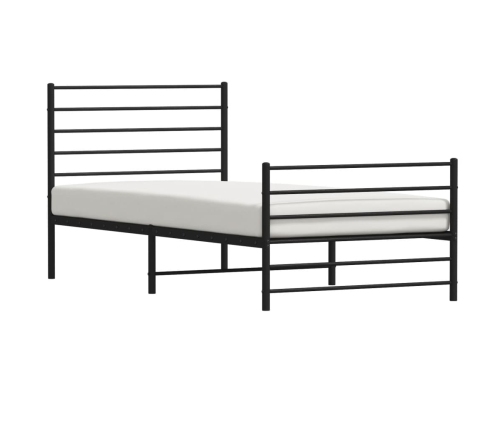 Estructura cama sin colchón con estribo metal negro 80x200 cm