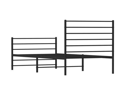 Estructura cama sin colchón con estribo metal negro 90x190 cm