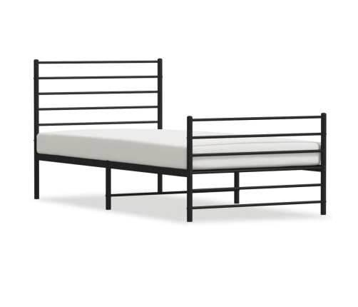 Estructura cama sin colchón con estribo metal negro 100x190 cm