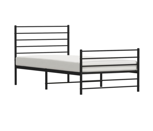 Estructura cama sin colchón con estribo metal negro 100x190 cm