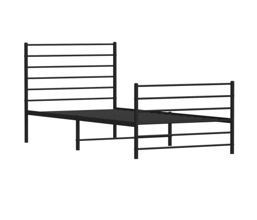 Estructura cama sin colchón con estribo metal negro 100x190 cm