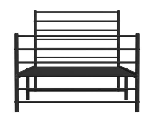 Estructura cama sin colchón con estribo metal negro 100x190 cm