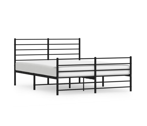 Estructura cama sin colchón con estribo metal negro 120x190 cm