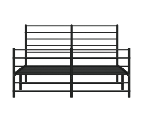 Estructura cama sin colchón con estribo metal negro 120x190 cm