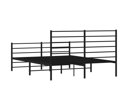 Estructura cama sin colchón con estribo metal negro 120x190 cm