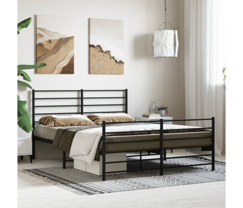 Estructura cama sin colchón con estribo metal negro 120x200 cm