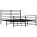 Estructura cama sin colchón con estribo metal negro 120x200 cm