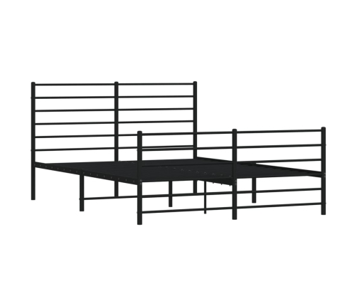 Estructura cama sin colchón con estribo metal negro 135x190 cm