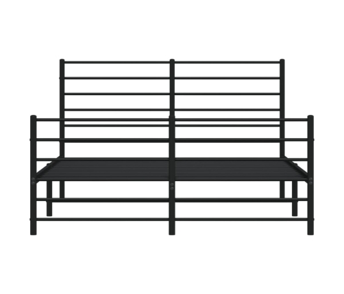 Estructura cama sin colchón con estribo metal negro 135x190 cm