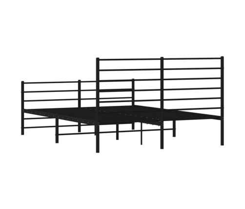 Estructura cama sin colchón con estribo metal negro 135x190 cm