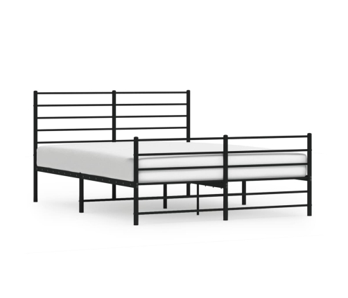 Estructura cama sin colchón con estribo metal negro 150x200 cm