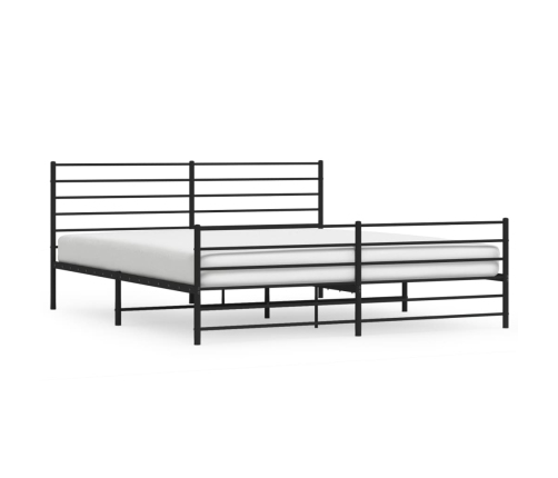 vidaXL Estructura de cama cabecero y estribo metal negro 180x200 cm