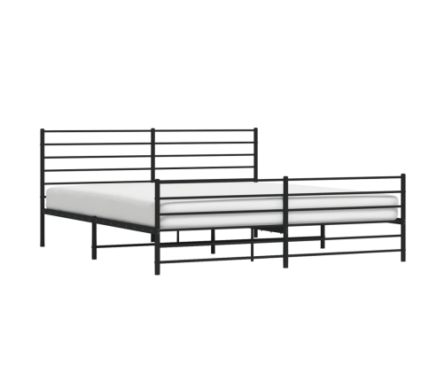 vidaXL Estructura de cama cabecero y estribo metal negro 180x200 cm