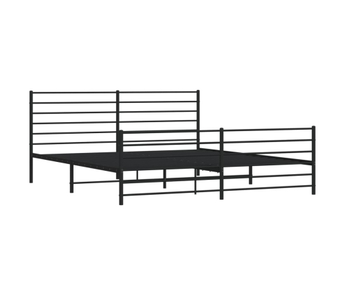 vidaXL Estructura de cama cabecero y estribo metal negro 180x200 cm