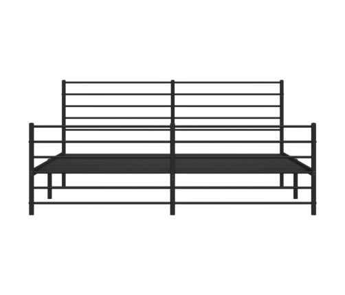 vidaXL Estructura de cama cabecero y estribo metal negro 180x200 cm