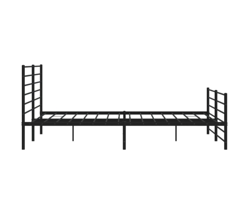 vidaXL Estructura de cama cabecero y estribo metal negro 180x200 cm