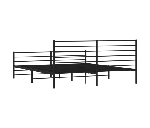 vidaXL Estructura de cama cabecero y estribo metal negro 180x200 cm