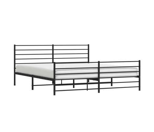 Estructura cama sin colchón con estribo metal negro 183x213 cm