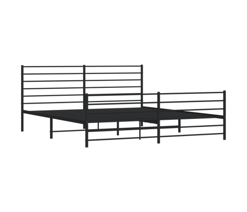 Estructura cama sin colchón con estribo metal negro 183x213 cm