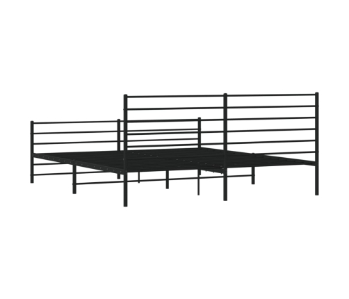 Estructura cama sin colchón con estribo metal negro 183x213 cm