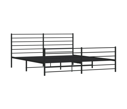 Estructura cama sin colchón con estribo metal negro 200x200 cm