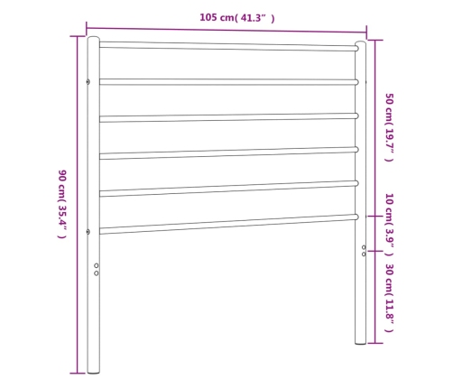 vidaXL Cabecero de metal negro 100 cm