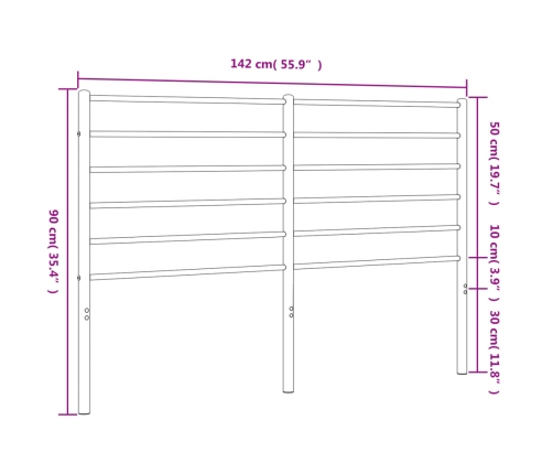 Cabecero de metal negro 135 cm