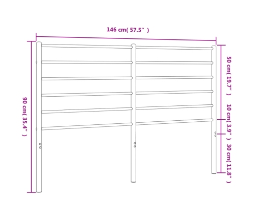 Cabecero de metal negro 140 cm