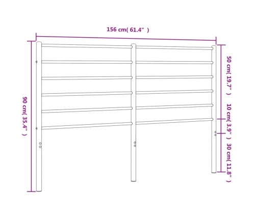 Cabecero de metal negro 150 cm