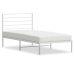 Estructura cama sin colchón con cabecero metal blanco 75x190 cm