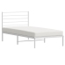 Estructura cama sin colchón con cabecero metal blanco 75x190 cm